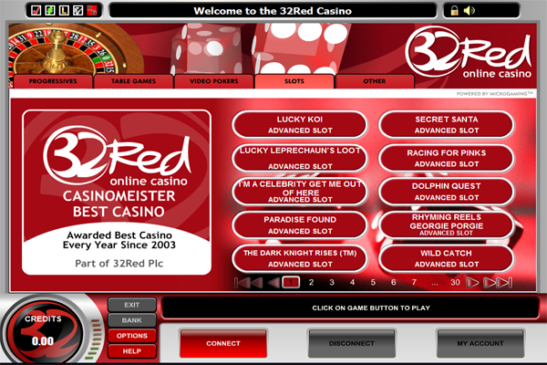 32Red Mobile Casino lobby