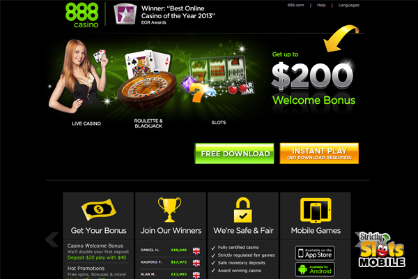 888 Mobile Casino website