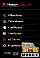 Adam Eve Mobile Casino smartphone screen shot