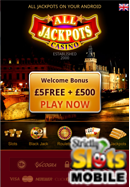 All Jackpots Mobile Casino smartphone screen shot