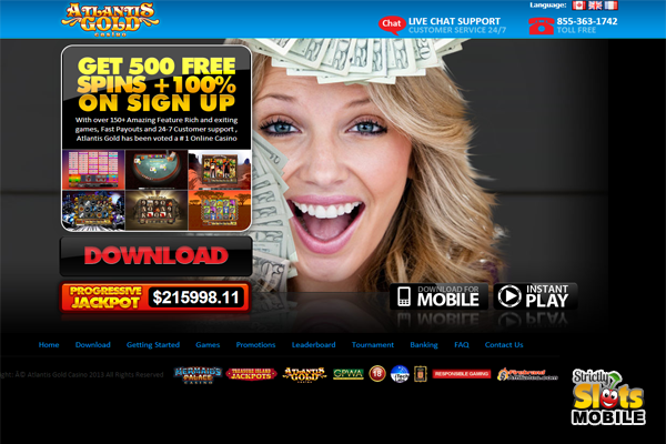 Atlantis Gold Casino on Mobile website