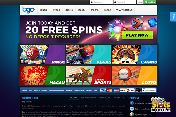 BGO Mobile Casino website
