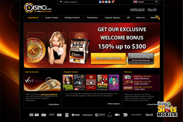 Casino.com Mobile Casino website