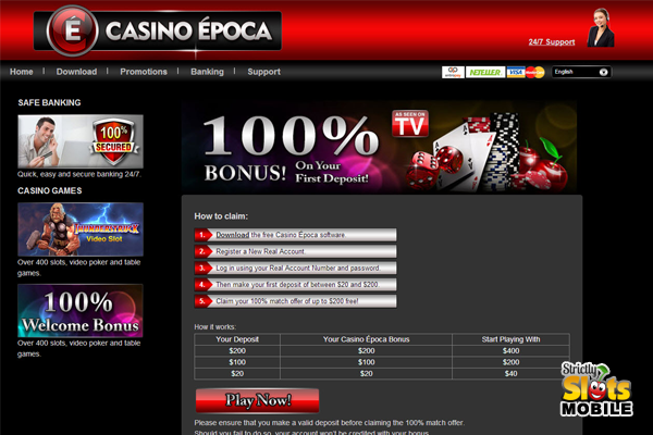 Casino Epoca Mobile lobby
