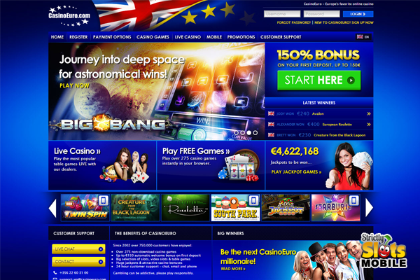 Casino Euro Mobile website