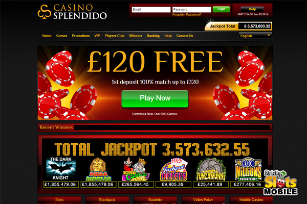 Casino Splendio on Mobile website