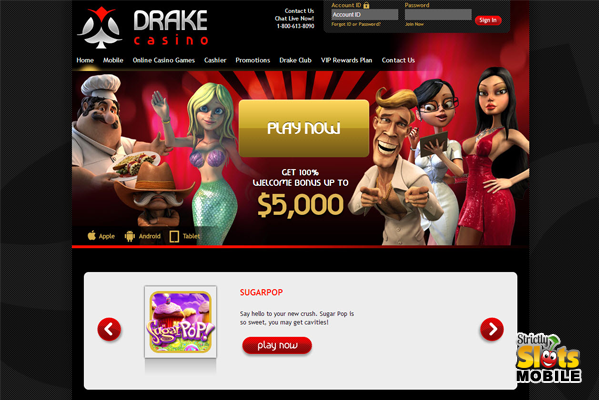 Drake Casino Mobile website