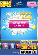 Dream Bingo Mobile smartphone screen shot