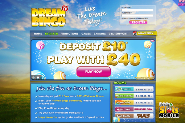 Dream Bingo Mobile website