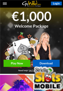 Go Wild Mobile Casino smartphone screen shot