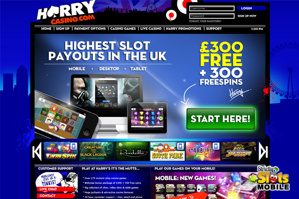 Harrys Casino website