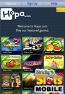 Hopa Mobile Scratchcard Casino smartphone screen shot