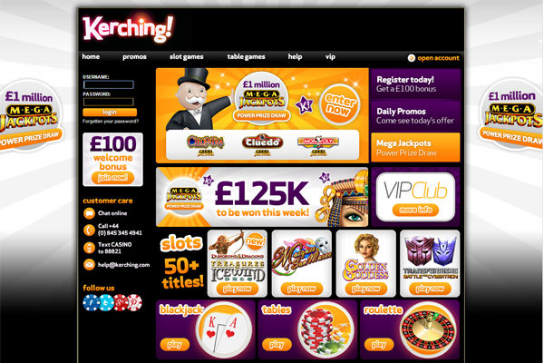 Kerching Mobile Casino website
