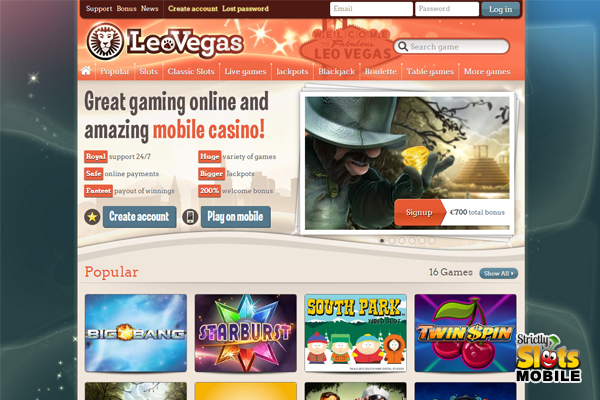 Leo Vegas iPhone Casino website