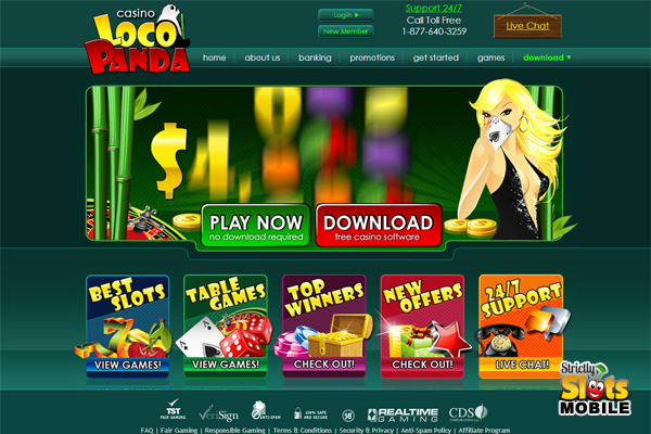 Loco Panda Mobile Casino website