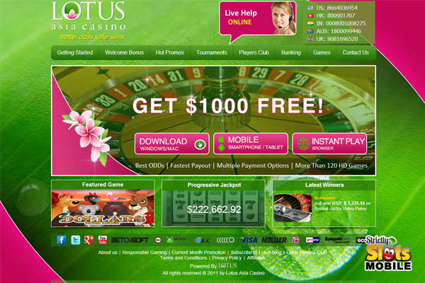 Lotus Asia  Mobile Casino website
