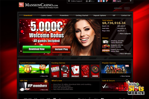 Mansion Mobile Casino website