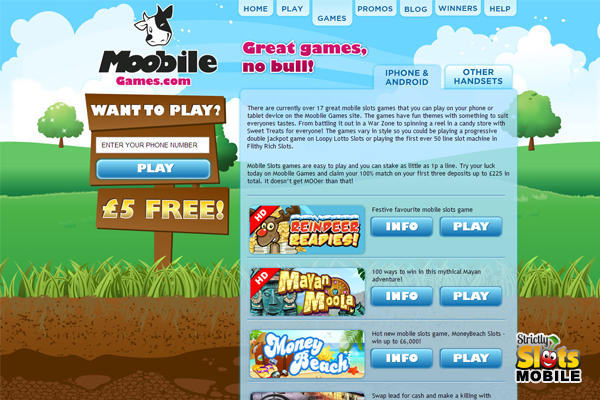 Moobile Games Mobile Casino lobby