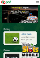 Paf Casino smartphone screen shot