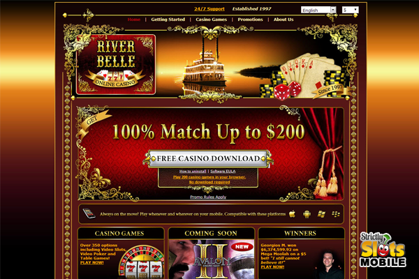 Riverbelle Mobile Casino website