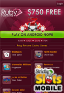 Ruby Fortune Mobile Casino smartphone screen shot