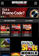Super Casino on Mobile smartphone screen shot
