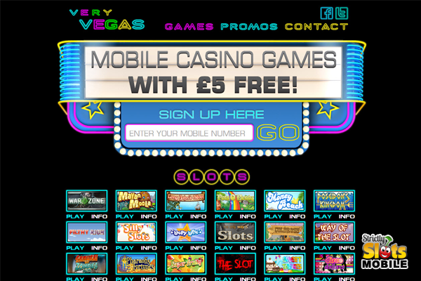 Very Vegas Mobile Casino lobby