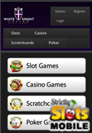 White Knight Mobile Casino smartphone screen shot